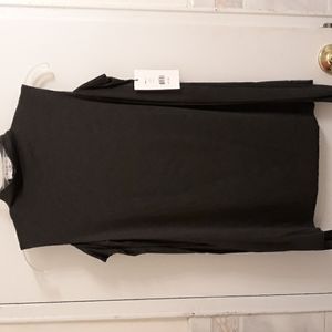 Bailey/44 NWT DK  grey heather L/S cut out shlder knit mock turtle neck size Sm